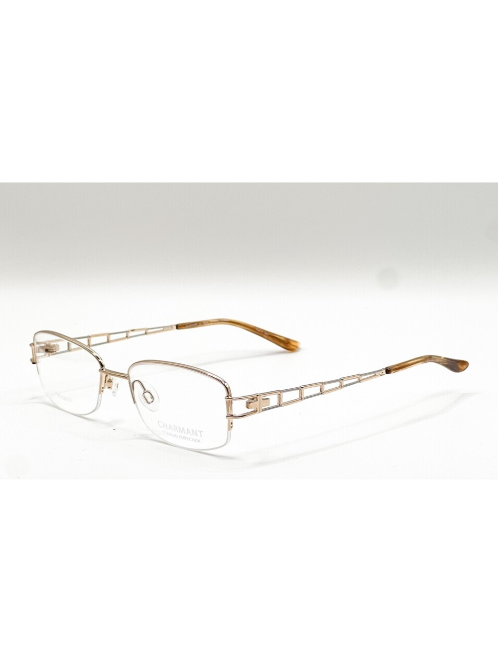 Charmant CH10818 GW Gold Rectangle Authentic Eyeglass Frames 51-18-140